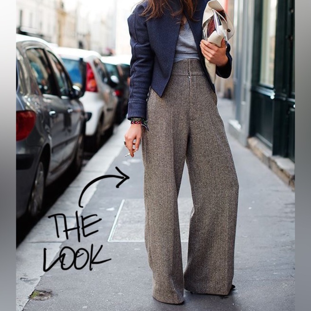 Black Lined Wool Blend Editor Trouser